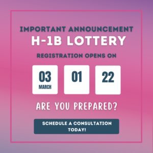 USCIS H1B Lottery Application March 1 2022 